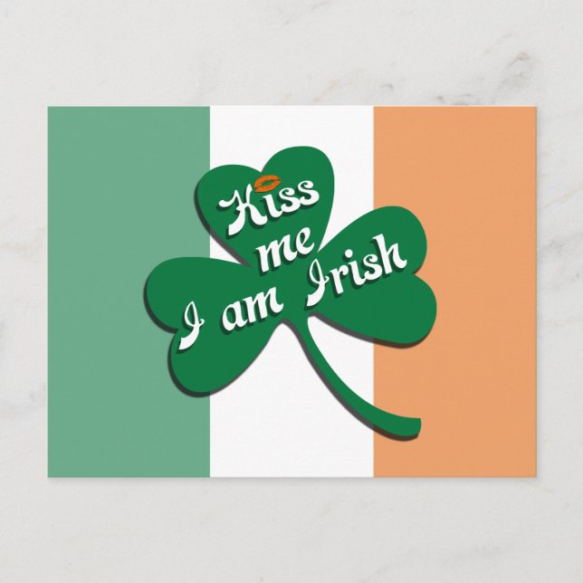Postal Bésame soy irlandés (Anverso)