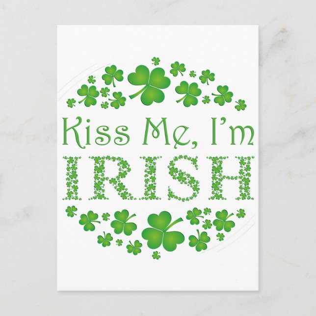 Postal Bésame soy irlandés (Anverso)