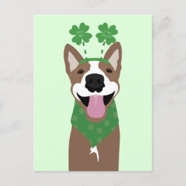 Postal Bésame, soy irlandés Brown Dog Green