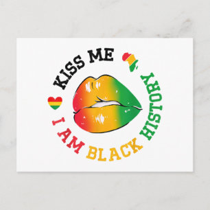 Postal Bésame soy Mes de la Historia Negra afroamericano 