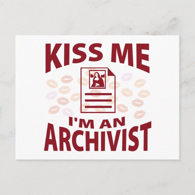 Postal Bésame, soy un archivista (Anverso)