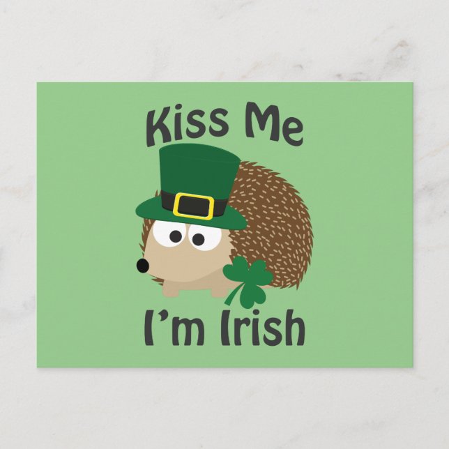 Postal Bésame, soy un hedgehog irlandés (Anverso)