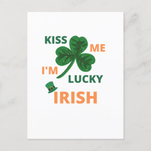 Postal Bésame, soy un irlandés afortunado
