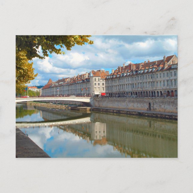 Postal Besançon a lo largo del riverbank (Anverso)