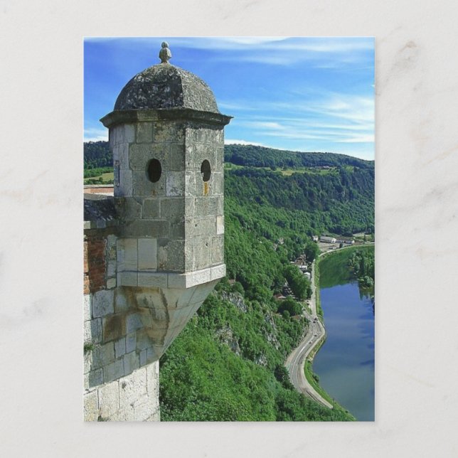 Postal Besançon, Ciudadela y el río (Anverso)