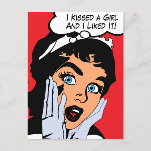 Postal Besé a una chica y me gustó