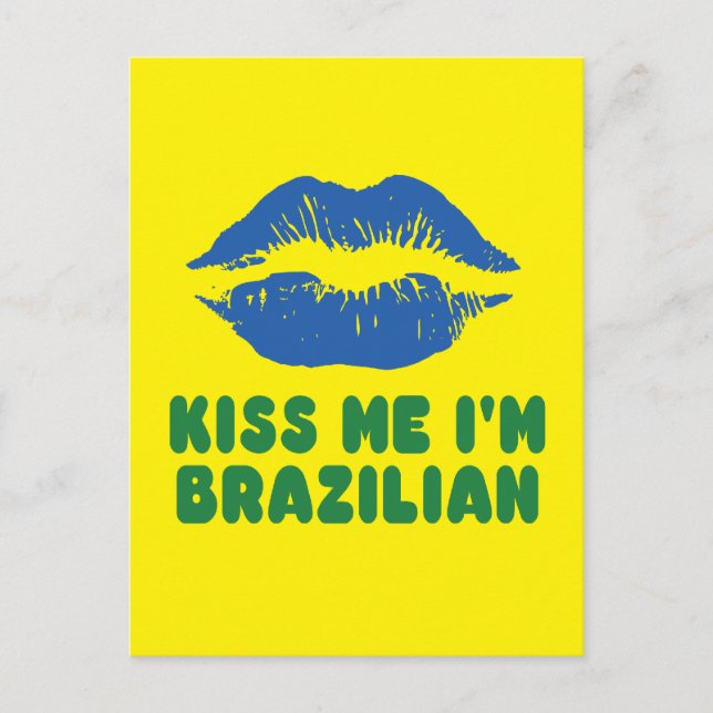 Postal Béseme que soy labios brasileños (Anverso)