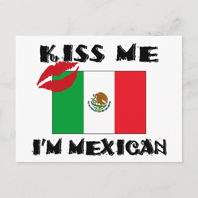 Postal Béseme que soy mexicano (Anverso)