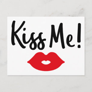 Postal Beso de amor con lápiz labial rojo Amor Compromiso