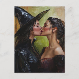 Postal Beso de brujas bellas