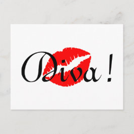 Postal Beso de Diva Roja