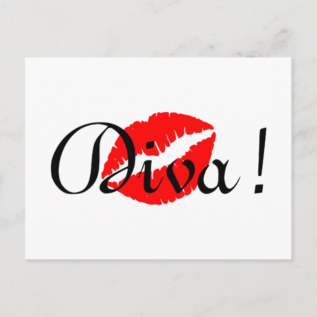 Postal Beso de Diva Roja (Anverso)