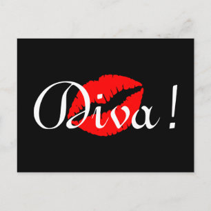 Postal Beso de Diva Roja