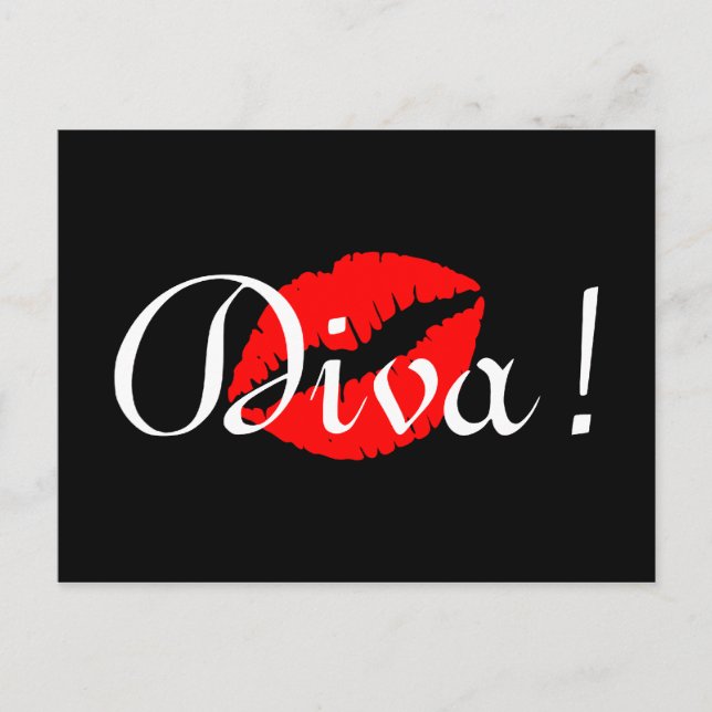 Postal Beso de la diva roja (Anverso)