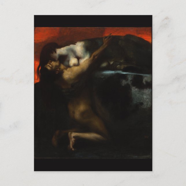 Postal Beso de la esfinge de Franz von Stuck (Anverso)