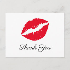 Postal Beso de lápiz labial rojo brillante Elegante Graci
