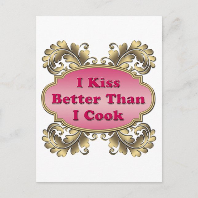 Postal Beso mejor que cocinar (Anverso)