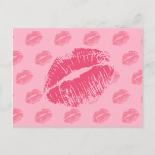 Postal Beso rosa