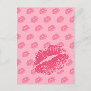 Postal Beso rosa