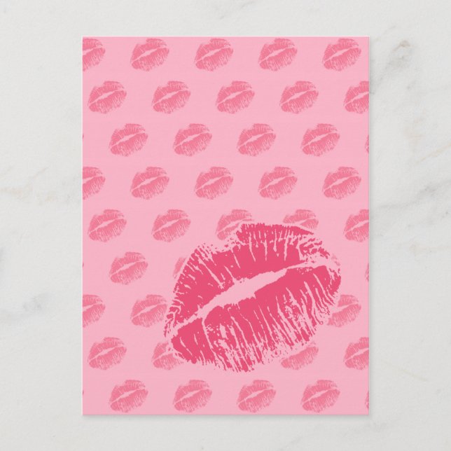 Postal Beso rosa (Anverso)
