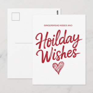 Postal Besos de jengibre Navidad