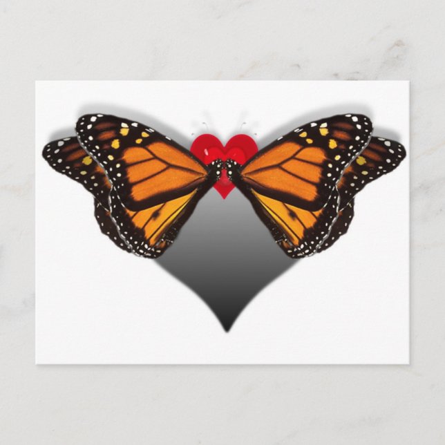 Postal Besos de mariposa (Anverso)