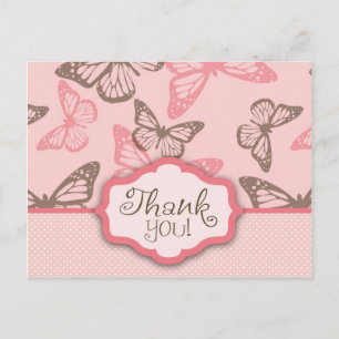 Postal Besos de mariposa Gracias Postcard