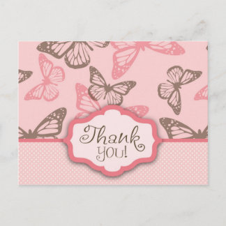 Postal Besos de mariposa Gracias Postcard