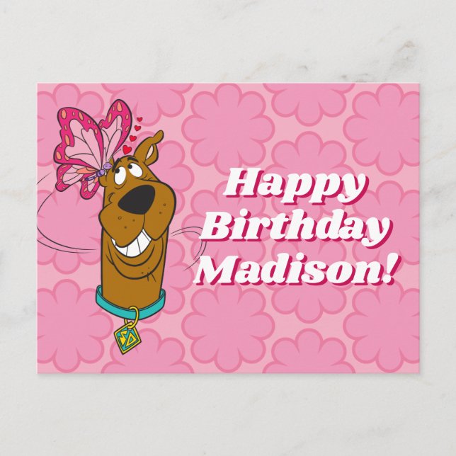 Postal Besos de mariposa Scooby-Doo (Anverso)