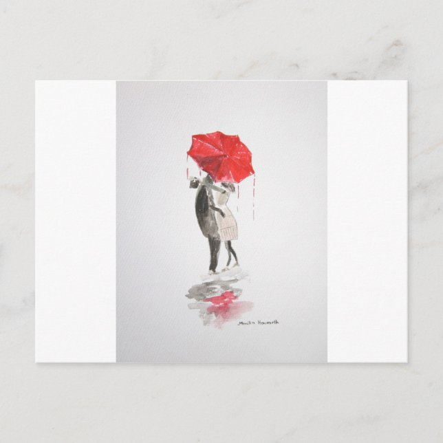 Postal Besos de pareja en amor (Anverso)