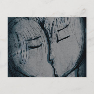 Postal besos de pareja, romántico
