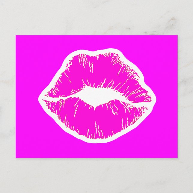 Postal Besos rosas labios labios labios labios labios maq (Anverso)