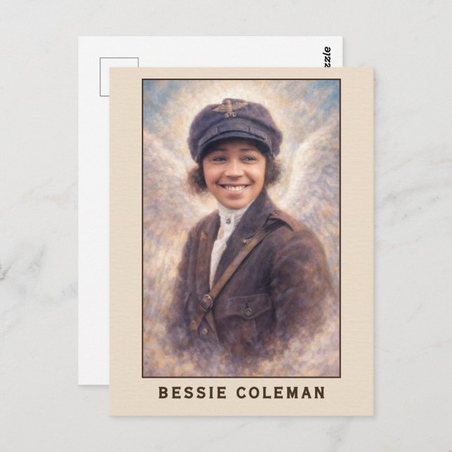 Postal Bessie Coleman Aviatrix Angel (Anverso / Reverso)