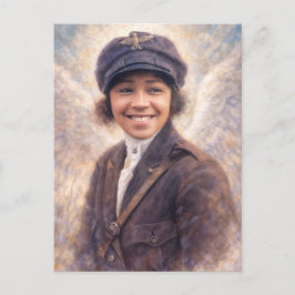 Postal Bessie Coleman Portrait Painting - Angelcore Style
