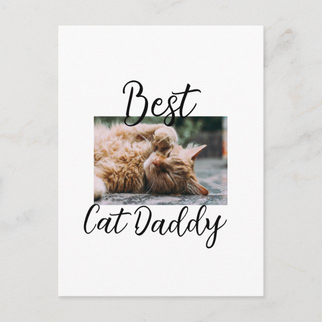 Postal Best cat Daddy parents pet photo dad mom simple  (Anverso)