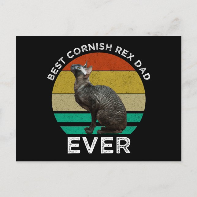 Postal Best Cornish Rex Dad Ever (Anverso)