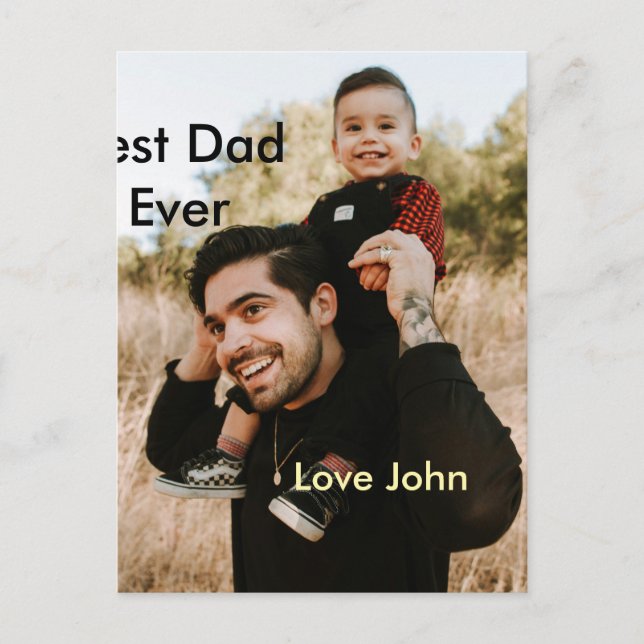 Postal Best dad ever father's dad gift photo name simple  (Anverso)