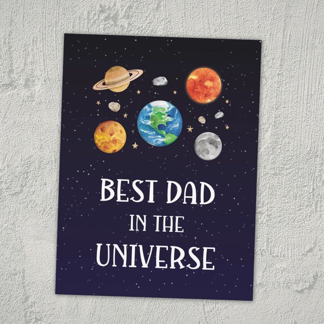 Postal Best Dad in The Universe Funny Quote Fathers Day (Subido por el creador)