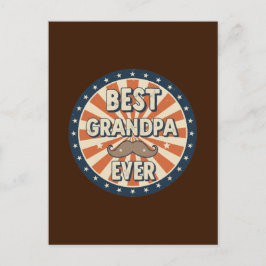 Postal Best grandpa ever retro badge