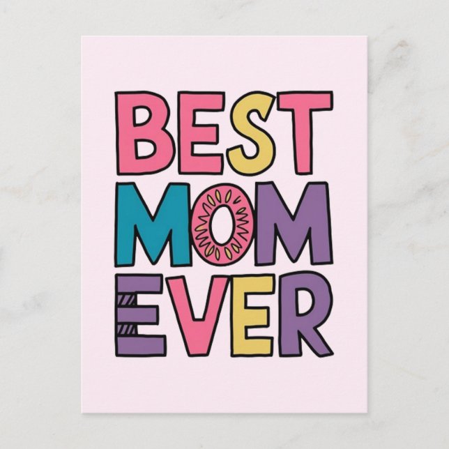 Postal Best mom ever (Anverso)