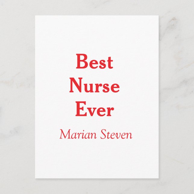 Postal Best nurse ever medical professional paramedical d (Anverso)