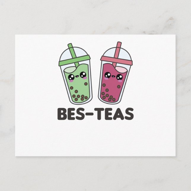 Postal Best Teas - Bubble Tea Kawaii Boba Tea Love (Anverso)