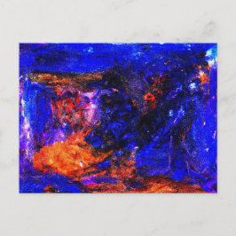 Postal Bestia Azul Corriendo Fuego