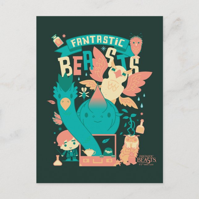 Postal Bestias Fantásticas personalizados Con Newt Scaman (Anverso)