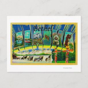 Postal Bethel, AlaskaEscenas de letras grandesBethel, AK