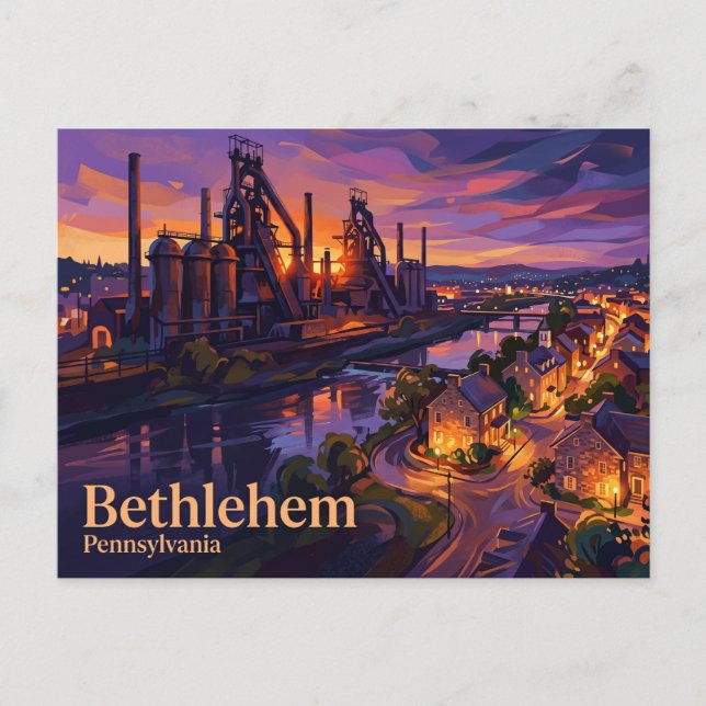 Postal Bethlehem Histórico EE. UU. (Anverso)