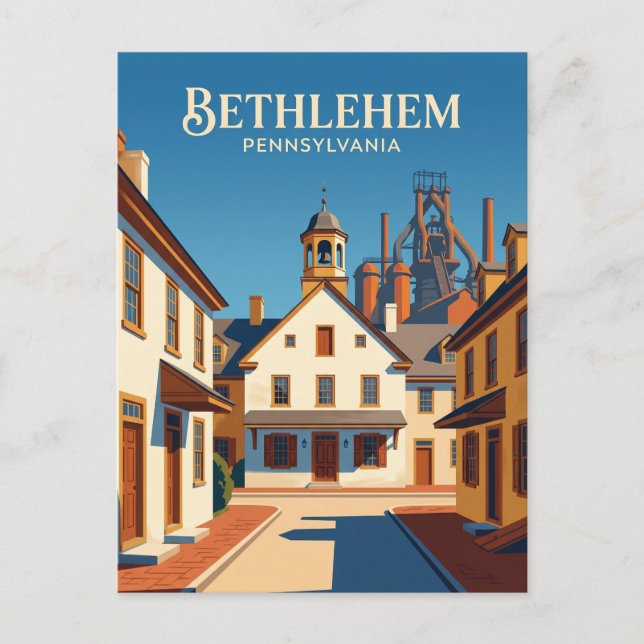 Postal Bethlehem Histórico EE. UU. (Anverso)