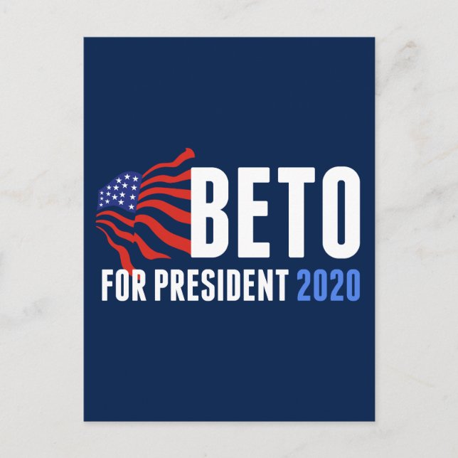 Postal Beto O'Rourke para la presidencia 2020 (Anverso)