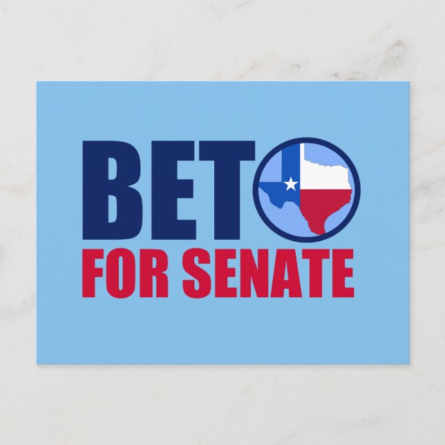 Postal Beto para el Senado de Texas 2018 (Anverso)