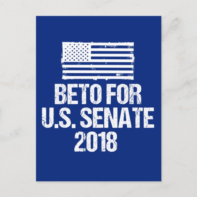 Postal Beto para las elecciones al Senado de Estados Unid (Anverso)